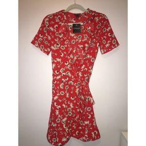 Topshop red wrap dress